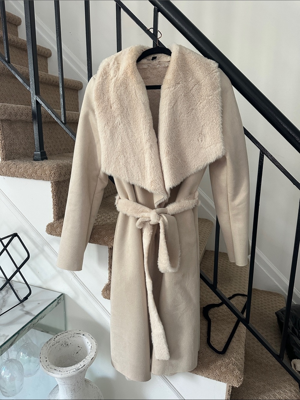 Faux suede/fur jacket